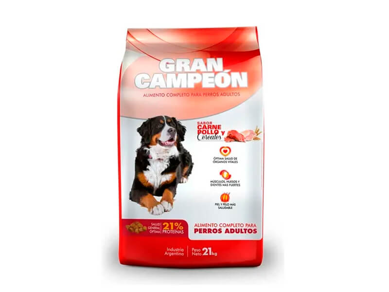 Gran Campeón Carne, Pollo Y Cereales X 21 Kg.