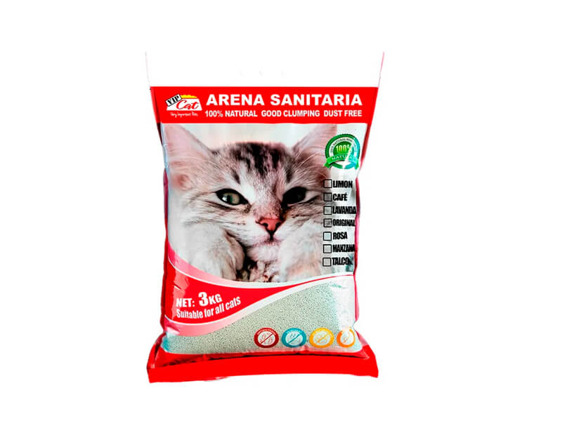 Arena Sanitaria Aglutinante Vip Cat 10 Kg. - Natural